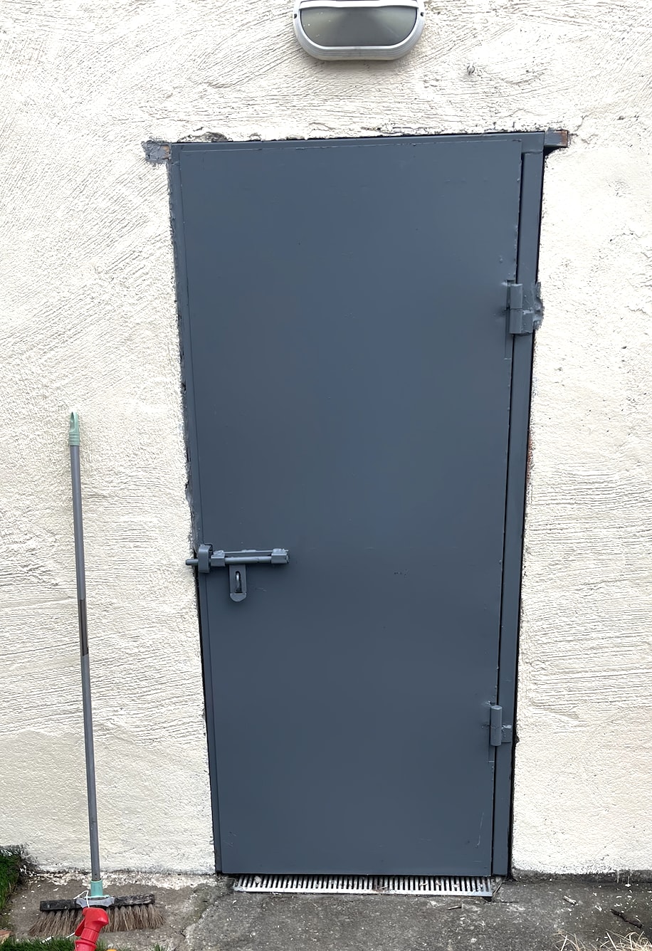 Proper steel, secure, door installed